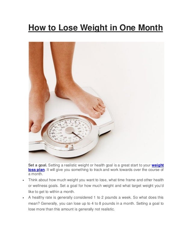 1 month weight loss training